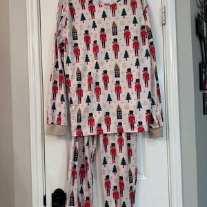 Nutcracker Print Women's Pajama Set - Cream and Red
